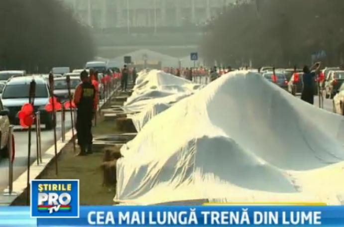 Romania a intrat in Cartea Recordurilor cu cea mai lunga trena de mireasa din lume: are aproape 3 km