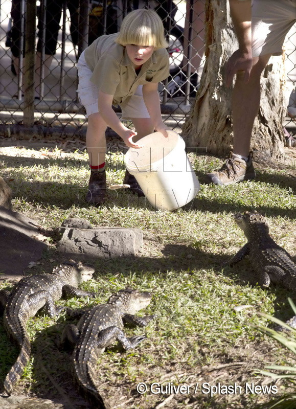 Imaginea spectaculoasa a unei legende ce e dusa mai departe. Fiul lui Steve Irwin, pe urmele tatalui
