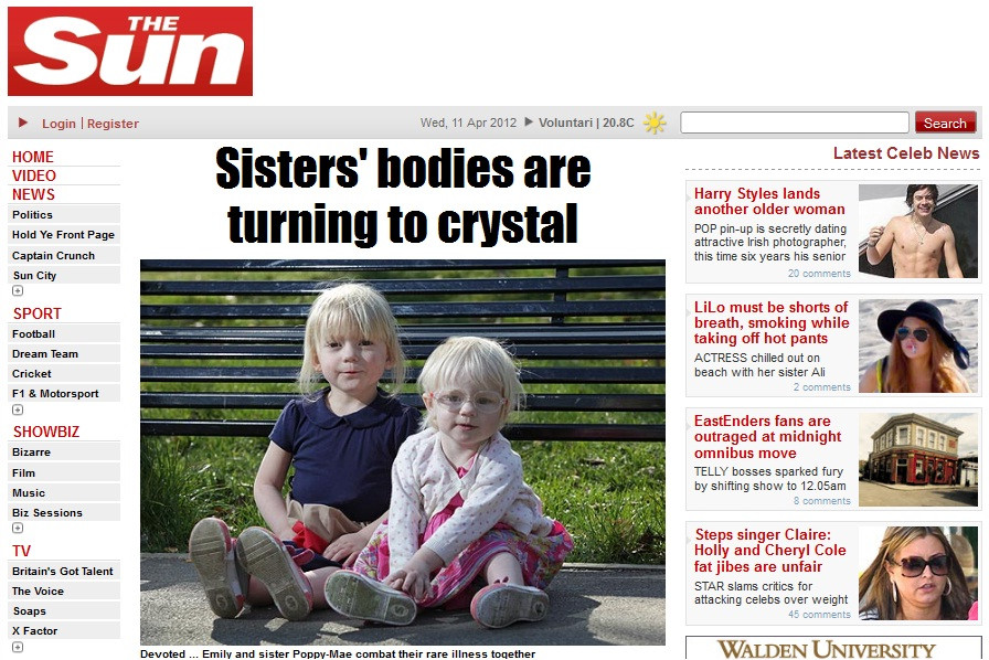 Surorile care se transforma in CRISTAL. Boala necrutatoare care afecteaza 1 din 3,5 mil. de oameni