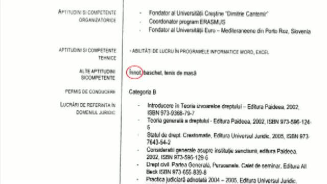 CV-ul noului ministru al Educatiei, Corina Dumitrescu, contine greseli gramaticale