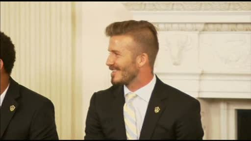 David Beckham a facut furori cu noul sau look la Casa Alba