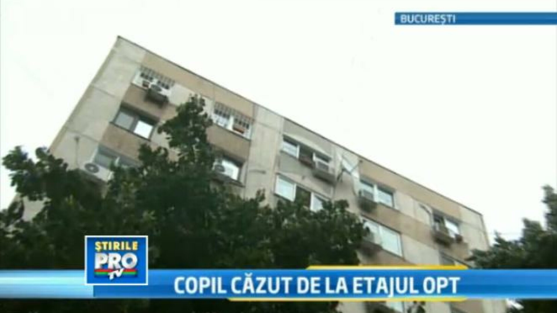 Copilul care a cazut de la etajul 8 al unui bloc din Capitala se afla in stare foarte grava