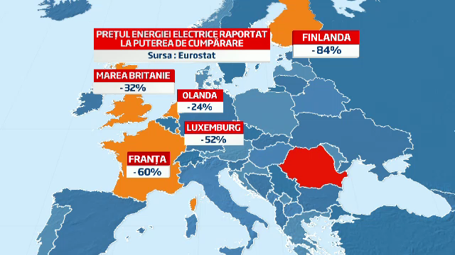 HARTA pretului la energie in Europa. Urmeaza o NOUA scumpire desi platim deja mai mult pentru curent