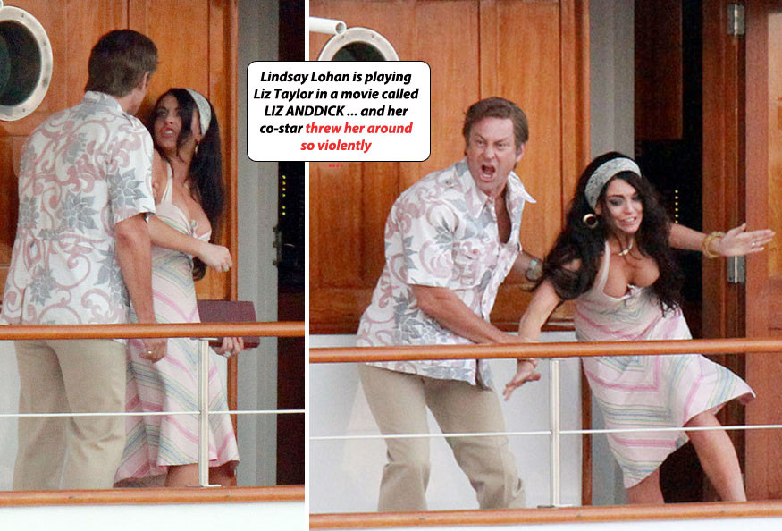 Scene violente in filmul despre Liz Taylor. Lindsay Lohan e zguduita atat de tare incat ceva cedeaza