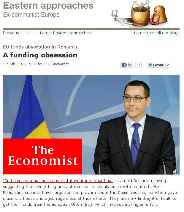 Economist: Romanii au uitat propriul proverb. "Dumnezeu iti da, dar nu iti baga si in traista"