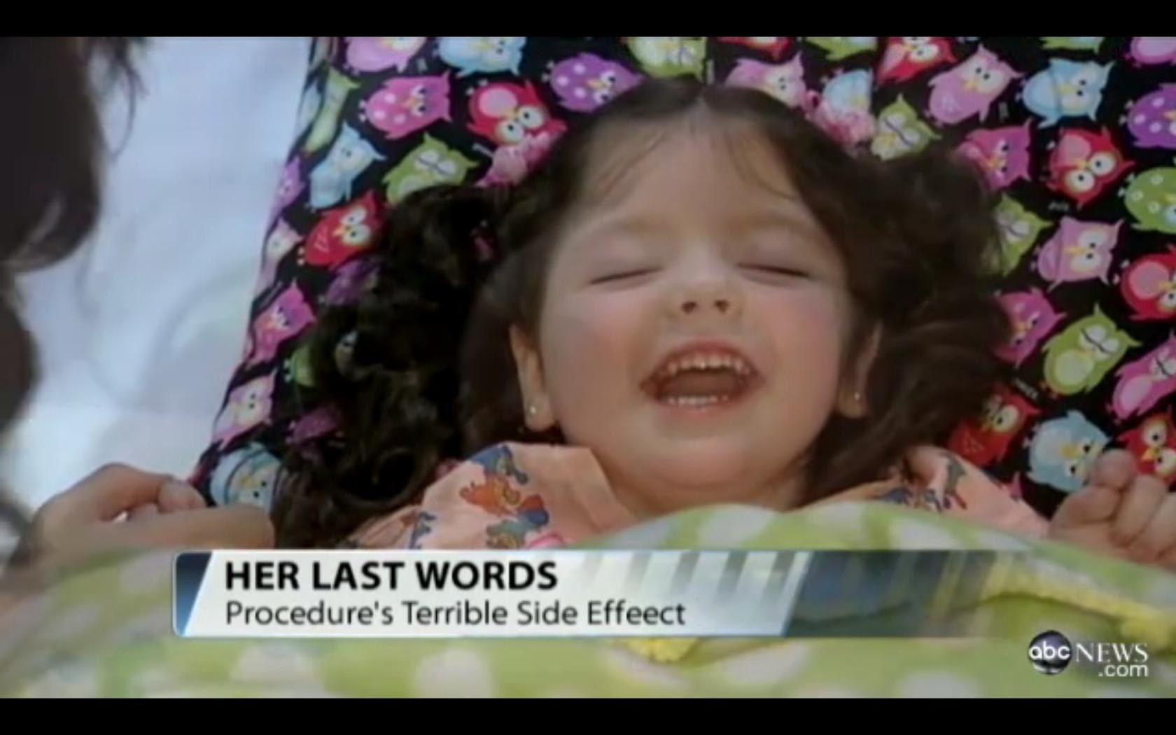 Video. Ultimele sunete ale fetitei care a trebuit sa isi piarda vocea definitiv pentru a putea trai