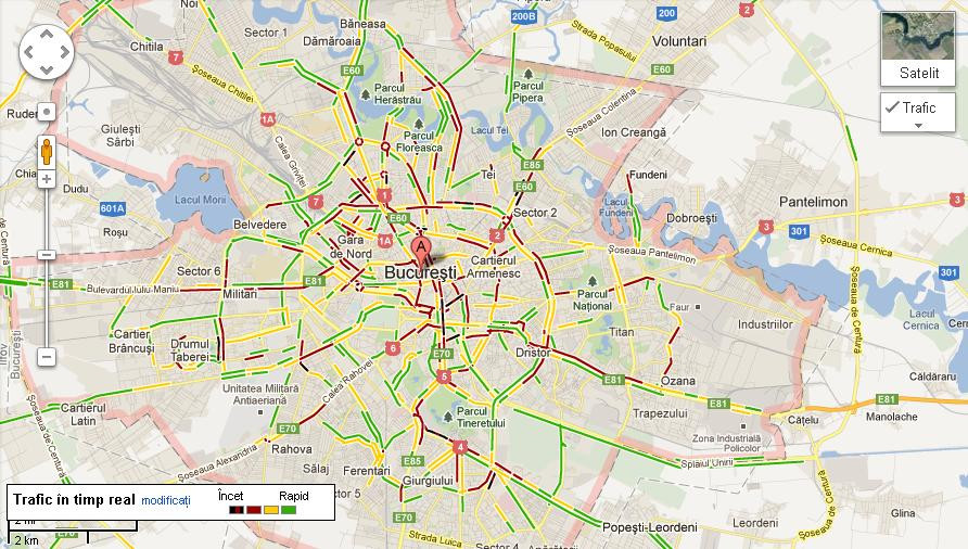 Google Trafic e in sfarsit disponibil si in Romania. Verifica ONLINE cat de aglomerat e drumul tau