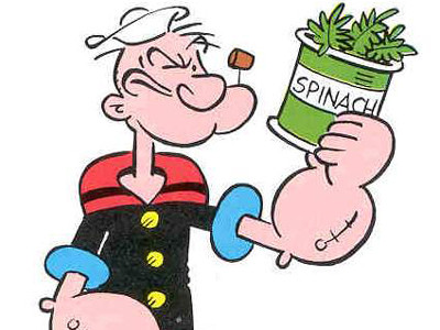 Cercetatorii americani: "Popeye avea dreptate. Spanacul este bun chiar si impotriva CANCERULUI"