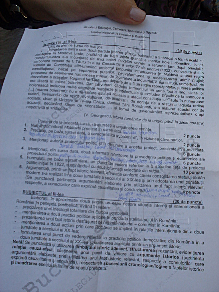 Subiecte BAC istorie