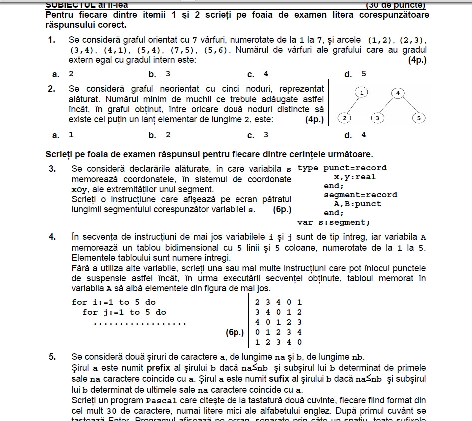 Subiecte informatica