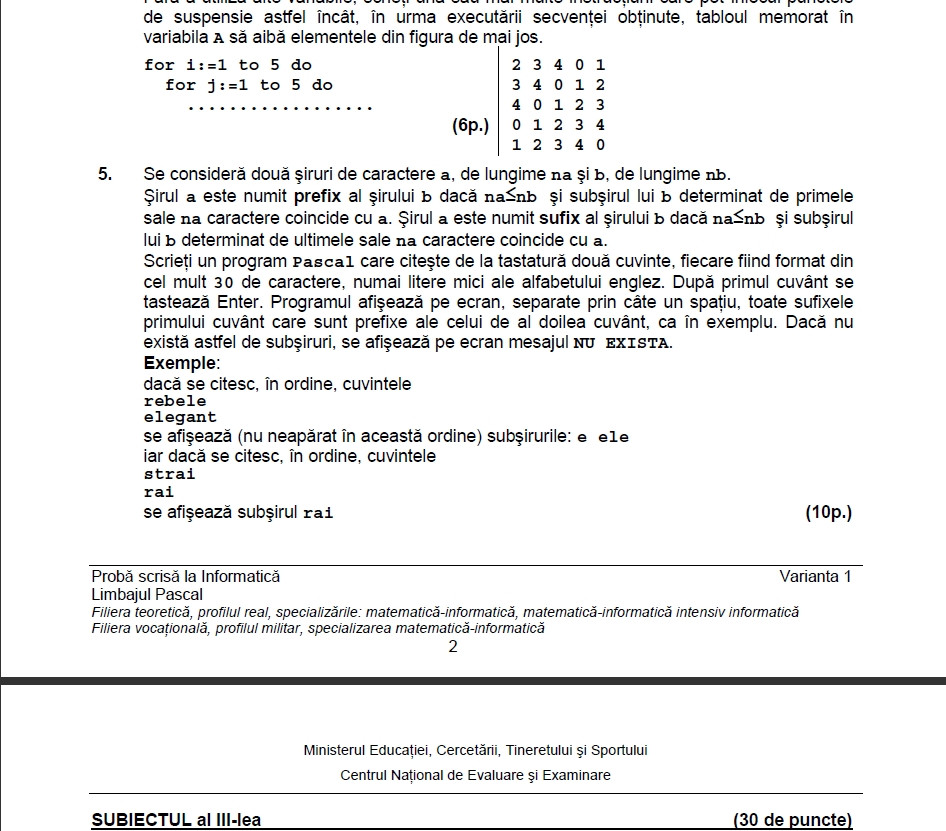 Subiecte informatica