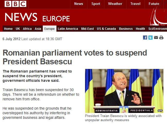 Le Figaro: Lovitura de stat impotriva presedintelui roman