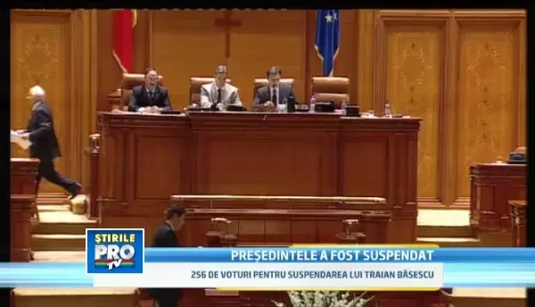 TRAIAN BASESCU A FOST SUSPENDAT! 256 de voturi pentru, 116 voturi impotriva