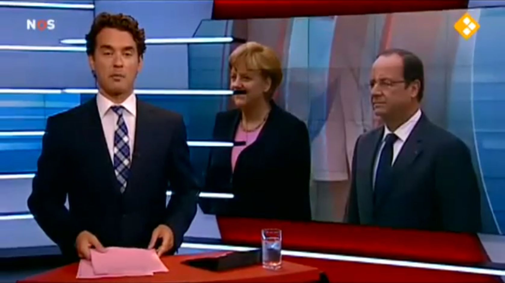 Greseala de neiertat a unei televiziuni olandeze. Aparitia de pe chipul Angelei Merkel. VIDEO