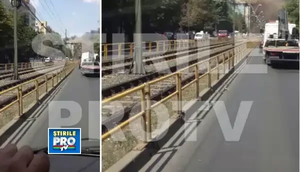 Incendiu puternic la o cladire de birouri din cartierul bucurestean Militari