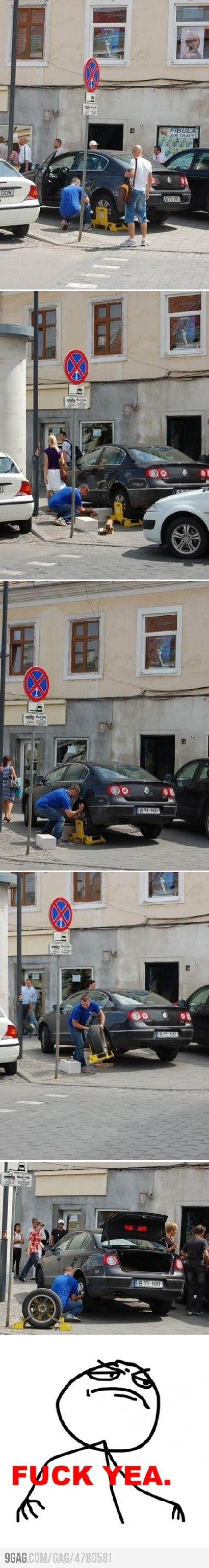 Un roman, o roata blocata si o solutie care a facut intreaga planeta sa rada. Imaginea zilei pe www