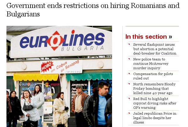 La 5 ani de la aderarea in UE, romanii au dreptul legal de a munci in Irlanda.Restrictiile, ridicate