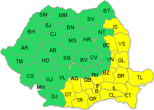 harta canicula, cod galben