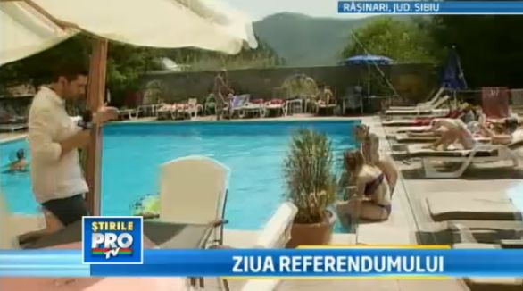 Canicula scoate votantii in chiloti la urne. Alex Dima relateaza din apropiere de Sibiu. VIDEO