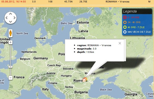Patru cutremure s-au produs duminica, in zona Vrancea. Cel mai mare a avut magnitudinea de 3,4 grade