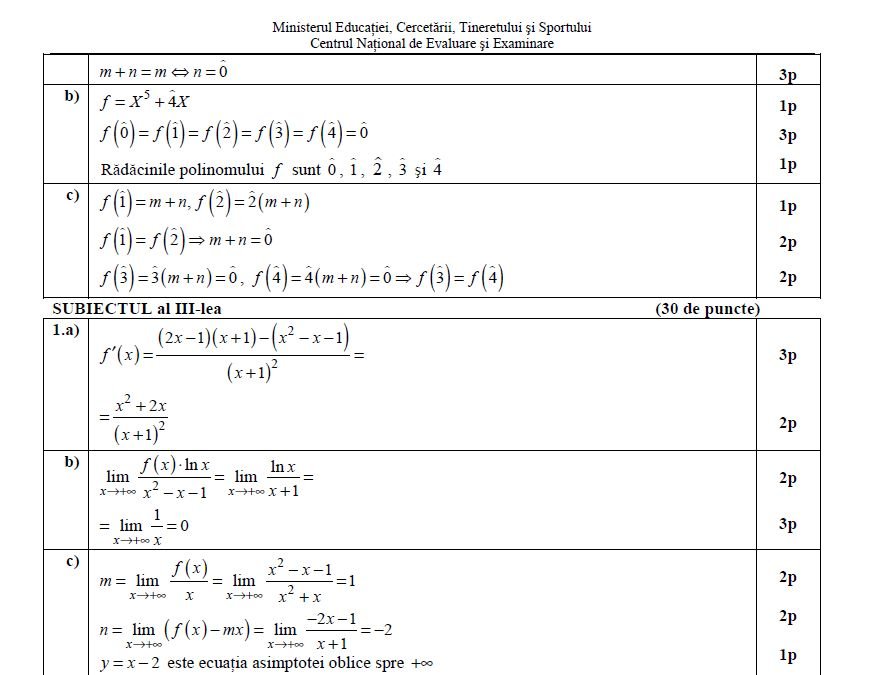 Barem Matematica