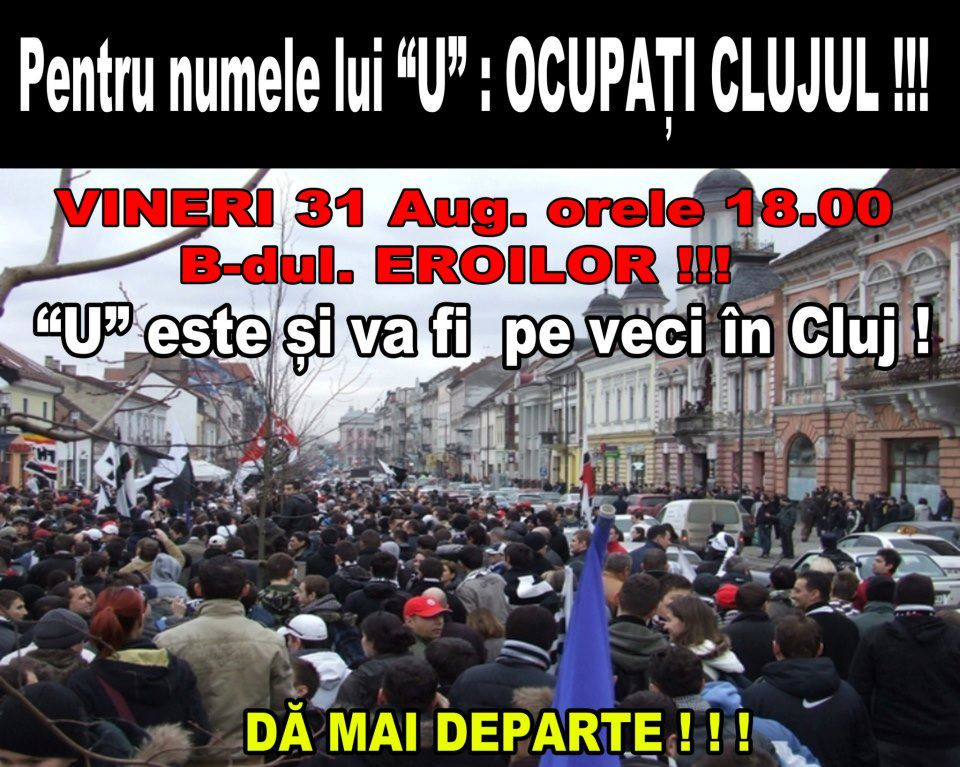 Clujul FIERBE. Fanii lui “U” continua si azi protestele. Se organizeaza pe Facebook