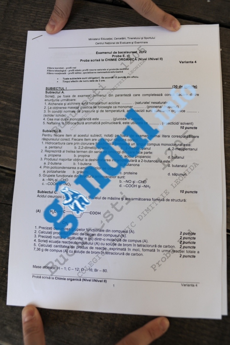 Subiecte chimie organica