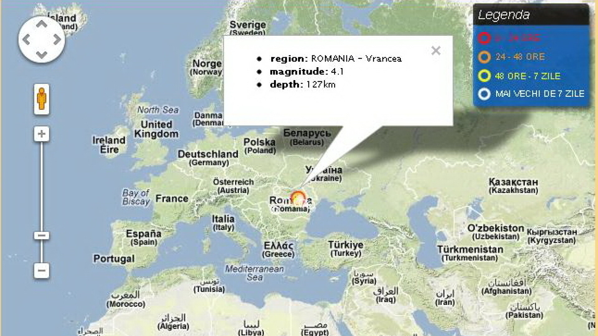 Cutremur in Vrancea cu magnitudinea de 4,1 grade pe scara Richter