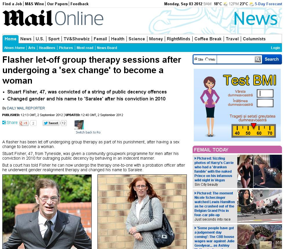 Asa arata inainte de operatia de schimbare de sex. Aspectul de acum l-a scapat de o condamnare