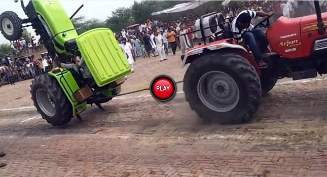 CHIAR vrei sa vezi ce se intampla cu tractorul VERDE? VIDEO