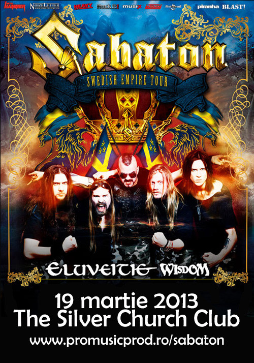 Power-metal suedez. Concert Sabaton pe 19 martie 2013, la The Silver Church din Bucuresti