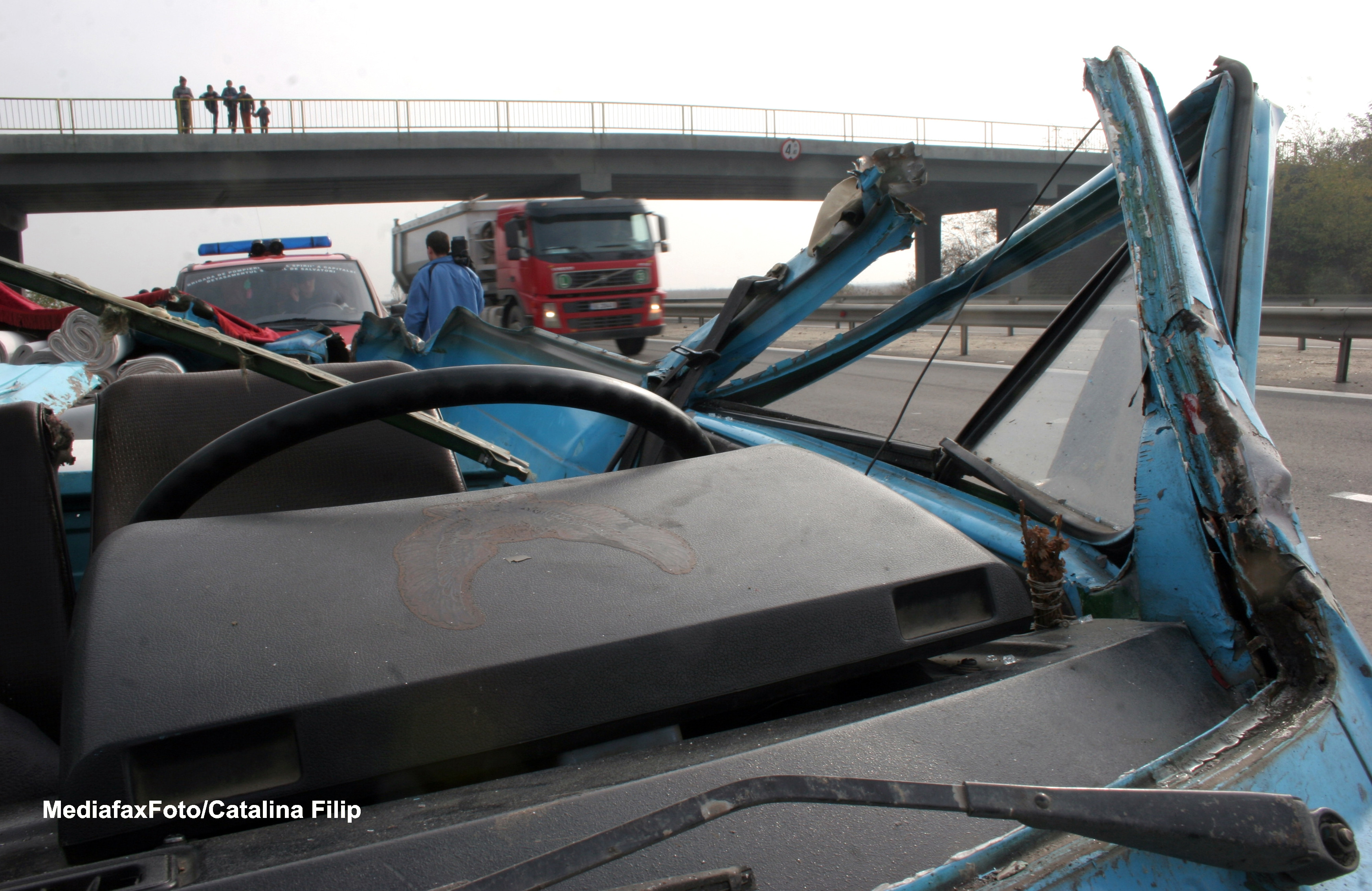 In zona Baneasa, pe DN1, s-au produs doua accidente in lant, in care au fost implicate 9 masini