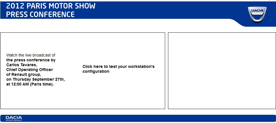 Lansare Dacia Salonul Auto de la Paris 2012