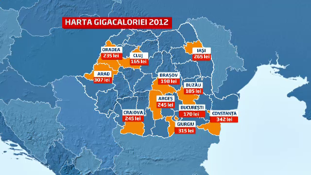 DIFERENTELE de pret pentru GIGACALORIE. Cum platesc romanii mai mult in functie de zona