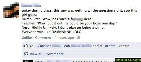 Reactia geniala a unui baiat numit de o colega "TOCILAR". Raspunsul lui a devenit viral pe Facebook