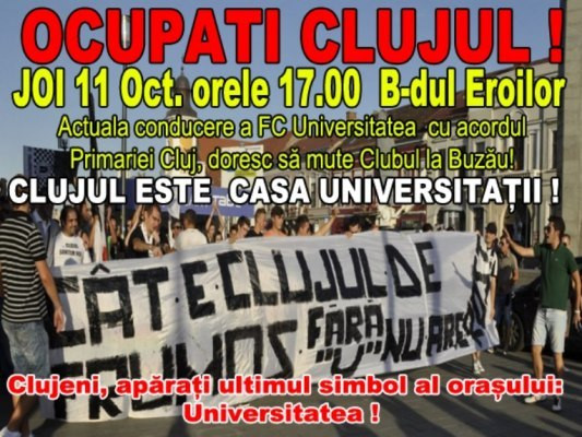 Reincepe nebunia la Cluj. Suporterii lui "U" pregatesc noi proteste