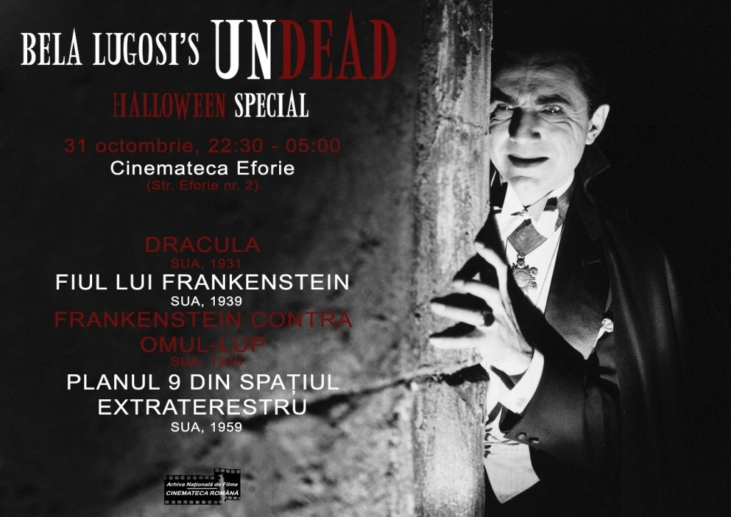 De Halloween, la Cinemateca Eforie, Bela Lugosi e NEmort.Maraton de filme horror pana la 5 dimineata