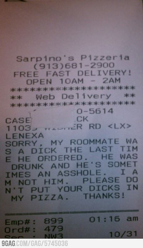 "Data trecuta nu am comandat eu, ci colegul meu". Mesajul trimis firmei de pizza, viral pe internet