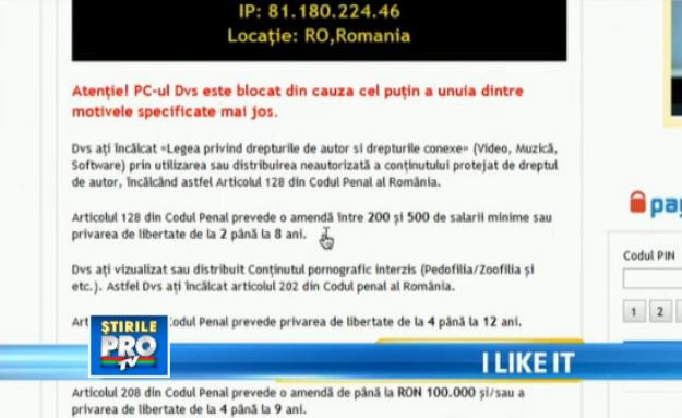 "PC-ul dvs. este blocat pentru ca ati piratat." Ce este de fapt acest mesaj primit de unii romani
