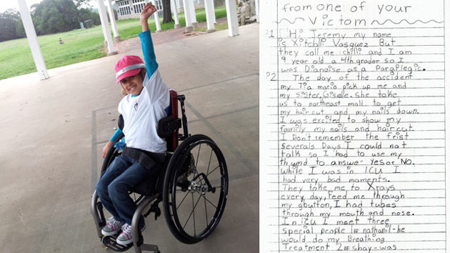 Scrisoarea care a lasat juriul in lacrimi. Ce mesaj ii transmite o fetita celui care a paralizat-o