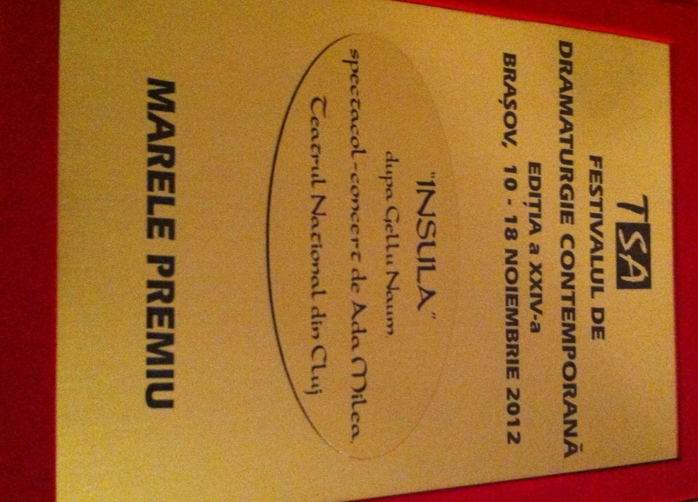 Spectacolul Insula a obtinut marele premiu al Festivalului de Dramaturgie Contemporana de la Brasov