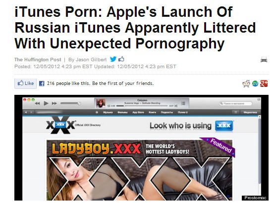 Apple a lansat iTunes in Rusia, dar site-ul este invadat de materiale pornografice
