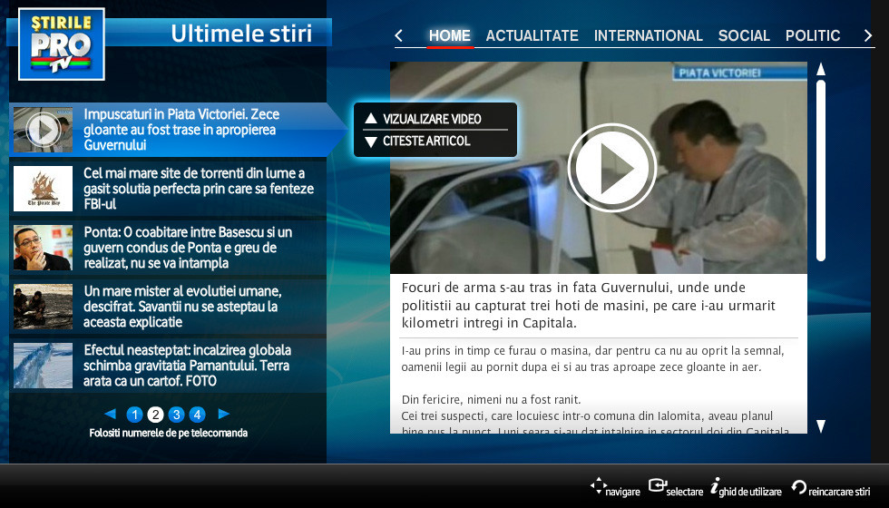 Stirileprotv.ro, site-ul de continut numarul 1 din Romania, se vede acum si pe Samsung SmartTV