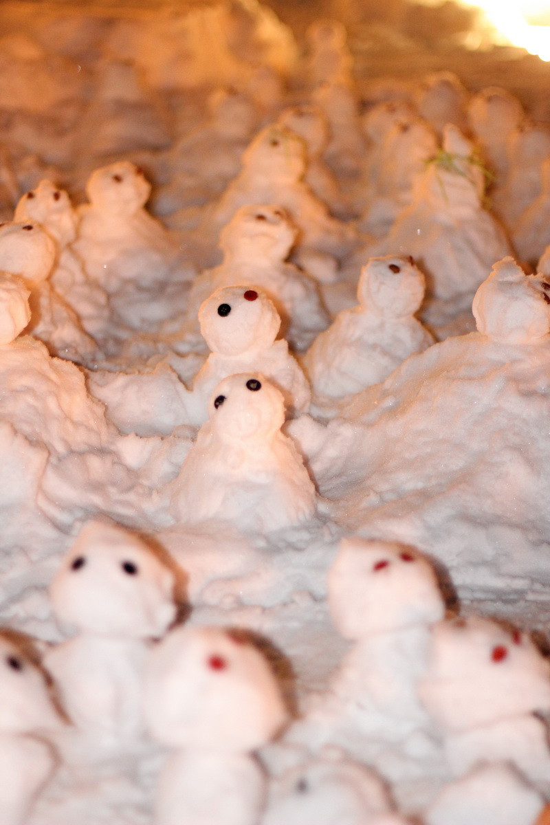 Piata Unirii din Timisoara a fost invadata de monstruleti de zapada. Vezi galerie foto