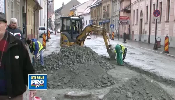 Lucrari de mantuiala in centrul vechi din Baia Mare