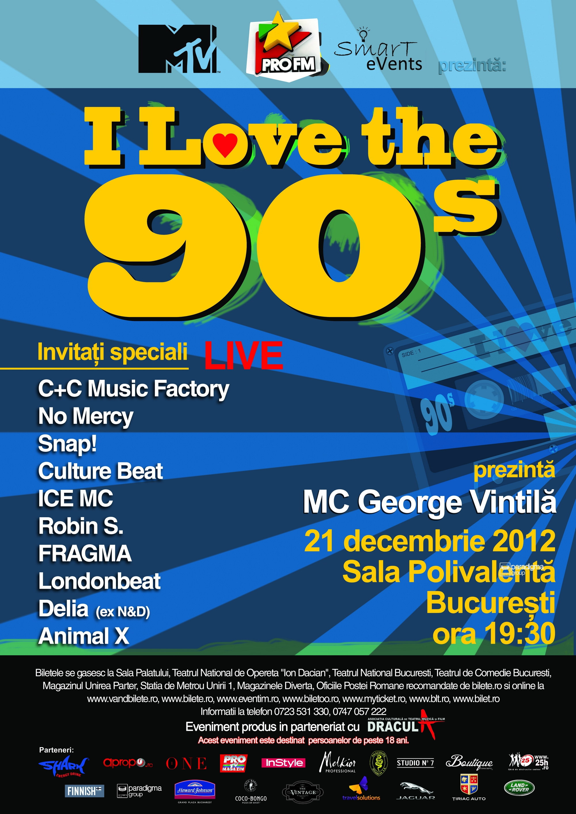 Mega spectacol LIVE cu trupele anilor '90: No Mercy, Snap, London Beat, C+C Music Factory, Ice MC