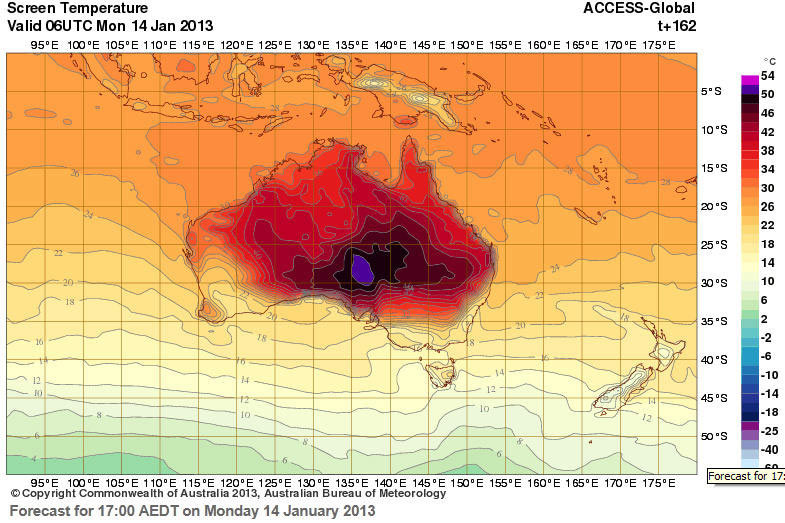 52 grade C in Australia. O noua culoare a fost "inventata" ca sa poata arata cat de grava e situatia