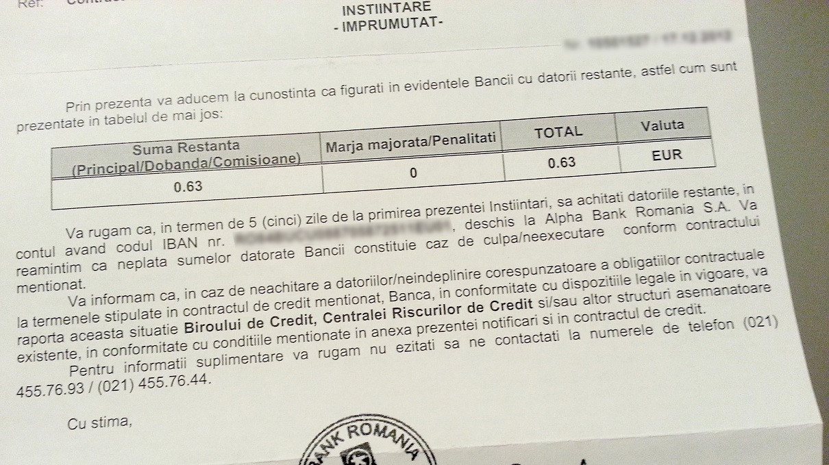 Mesajul pe care l-a primit un roman de la banca sa. Suma "uriasa" pentru care a fost avertizat