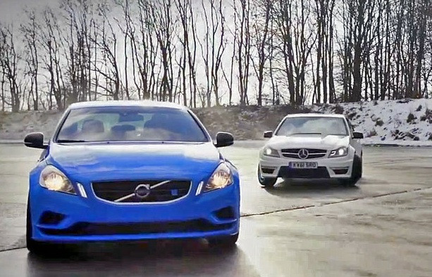 Lectie de drifturi: Volvo S60 Polestar concept se joaca in zapada cu Mercedes C63 AMG