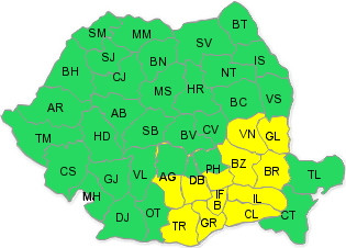 Harta ANM, in vigoare de vineri 25.01 ora 20 pana sambata 26.01 ora 04